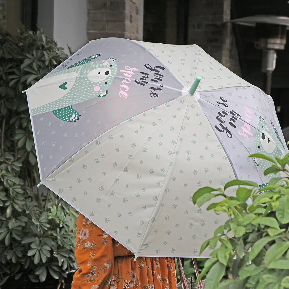 Little Surprise Box Light Green, Translucent Kelly-Jo All Over Teddy PawsRain And All-Season UmbrellaFor Kids & Adults.
