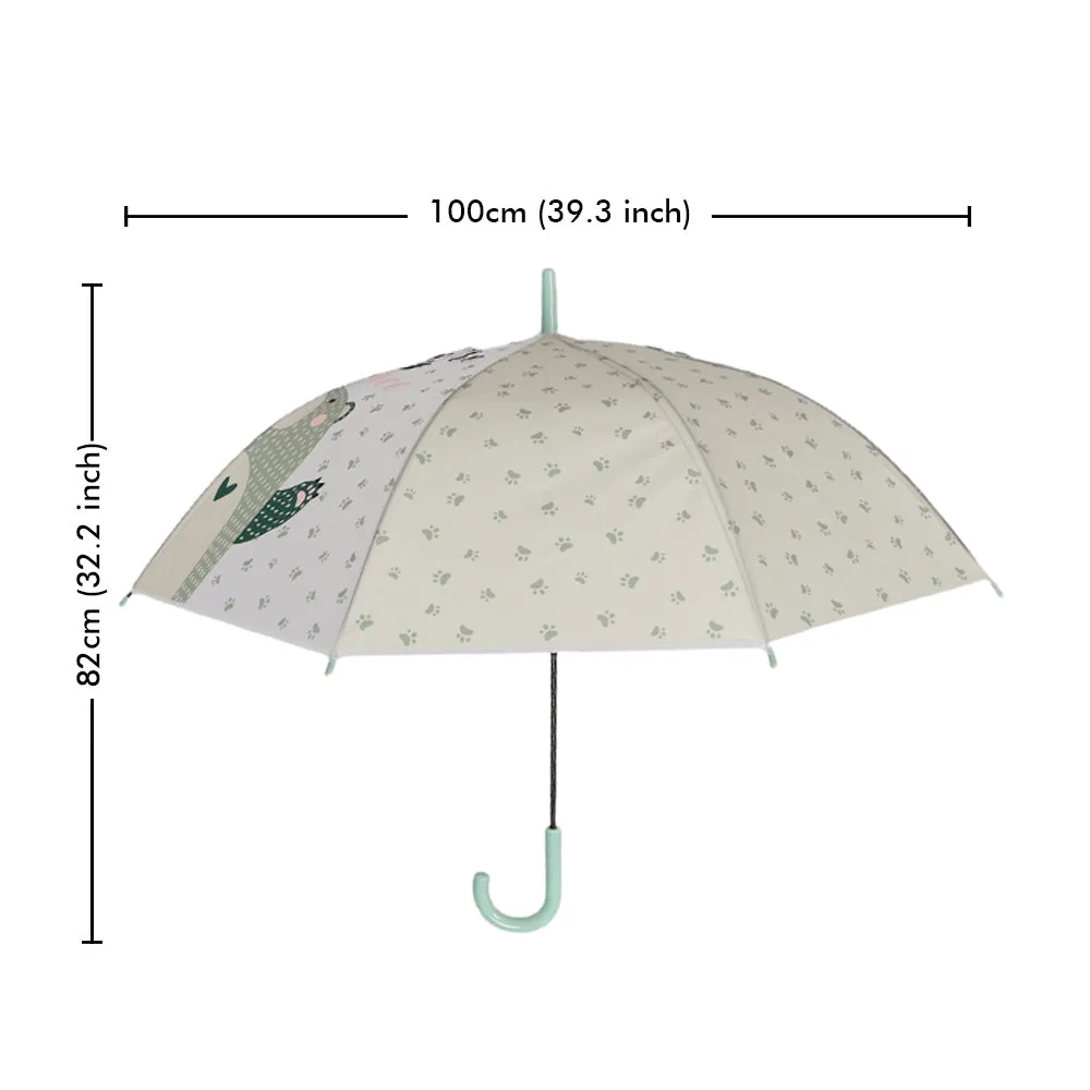 Little Surprise Box Light Green, Translucent Kelly-Jo All Over Teddy PawsRain And All-Season UmbrellaFor Kids & Adults.