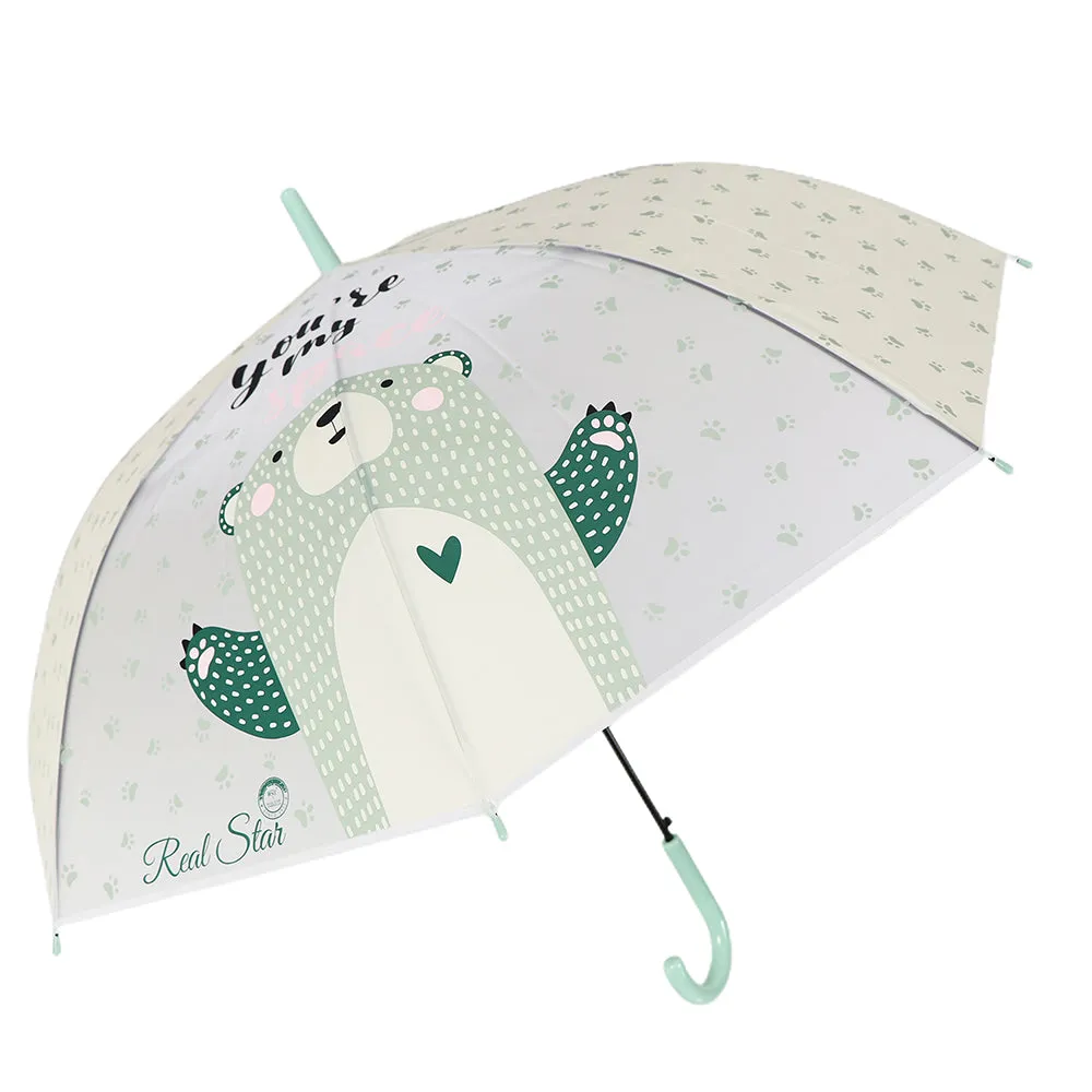Little Surprise Box Light Green, Translucent Kelly-Jo All Over Teddy PawsRain And All-Season UmbrellaFor Kids & Adults.