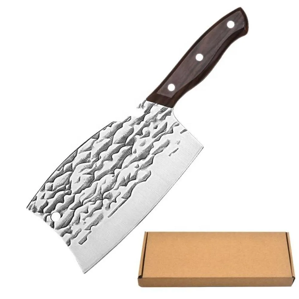 Meat Cleaver Knife Butcher Knife Bone Cutter Heavy Duty Multi-Purpose Dual Edges Kitchen Chopping Knife for Meat Cutting Chinese Chef Knife