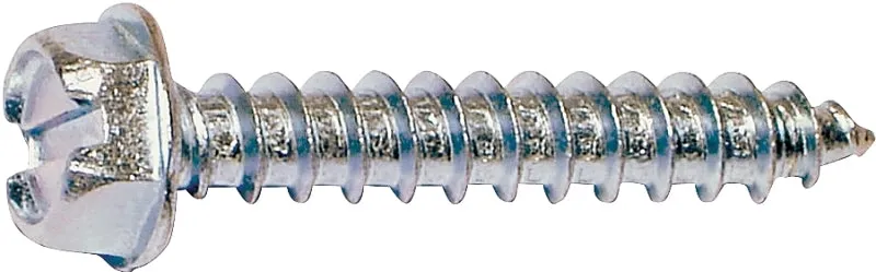 Midwest Fastener 02930 Screw, #8 Thread, 2 in L, Coarse Thread, Hex, Slotted Drive, Self-Tapping, Sharp Point, Steel :BX100: QUANTITY: 1