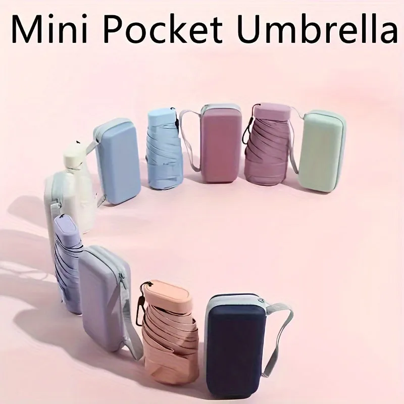 Mini Pocket Umbrella - Compact Umbrella with UV and Rain Protection, Windproof Design