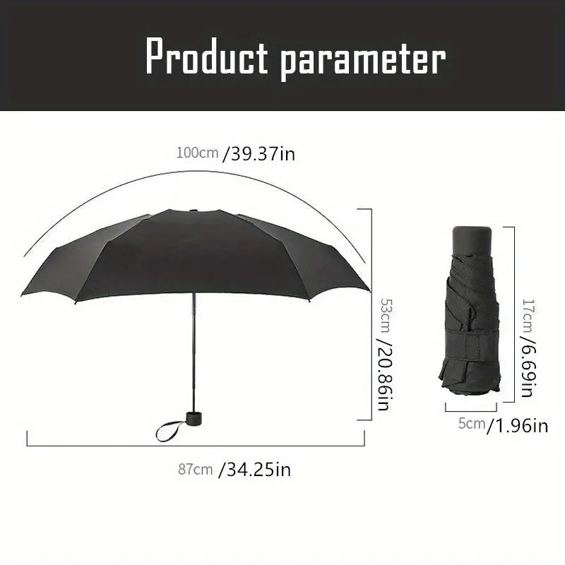 Mini Pocket Umbrella - Compact Umbrella with UV and Rain Protection, Windproof Design