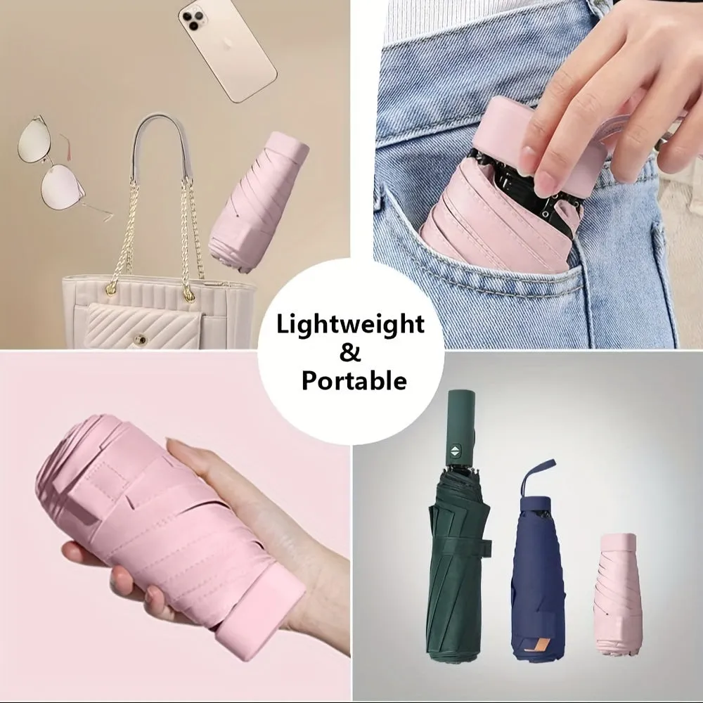 Mini Pocket Umbrella - Compact Umbrella with UV and Rain Protection, Windproof Design