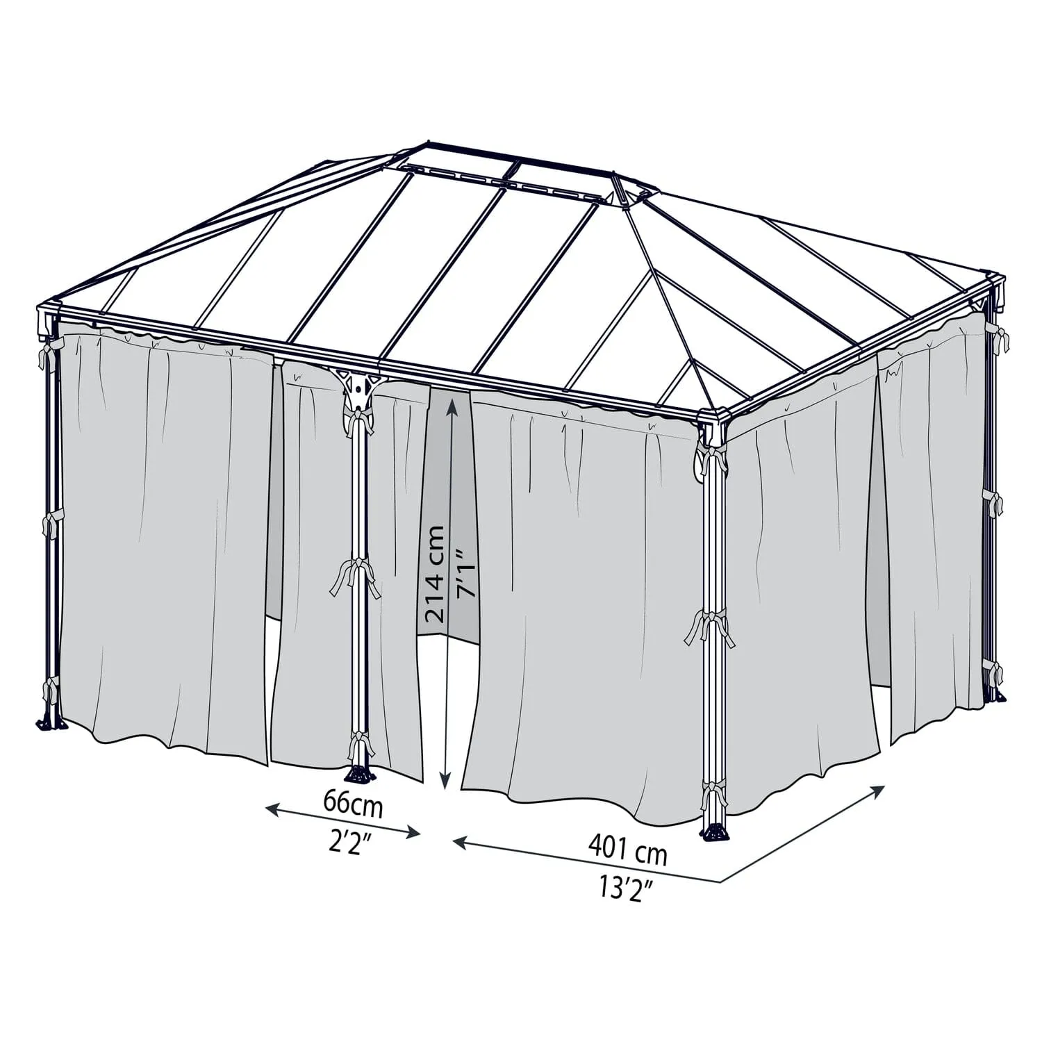 Palram - Canopia | Milano 4300/Martinique 5000 Gazebo Netting Set