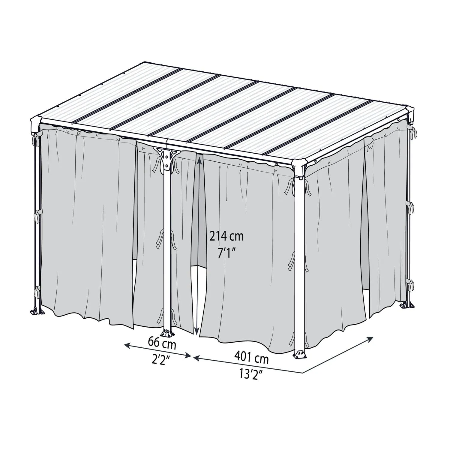Palram - Canopia | Milano 4300/Martinique 5000 Gazebo Netting Set