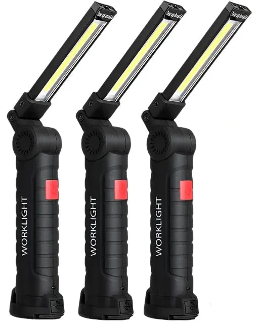 Portable Multifunctional COB LED Folding Work Light 5 Modes Strong Light Flashlight USB Rechargeable Outdoor Camping Torch