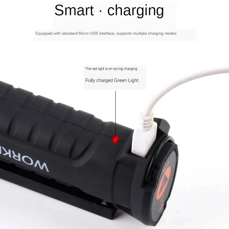 Portable Multifunctional COB LED Folding Work Light 5 Modes Strong Light Flashlight USB Rechargeable Outdoor Camping Torch