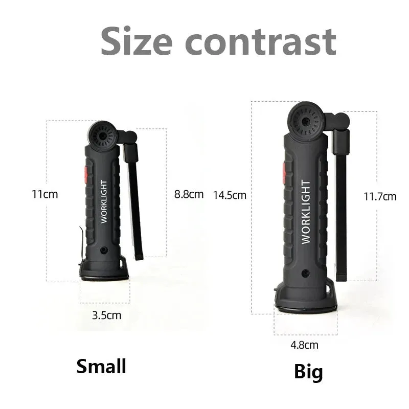 Portable Multifunctional COB LED Folding Work Light 5 Modes Strong Light Flashlight USB Rechargeable Outdoor Camping Torch