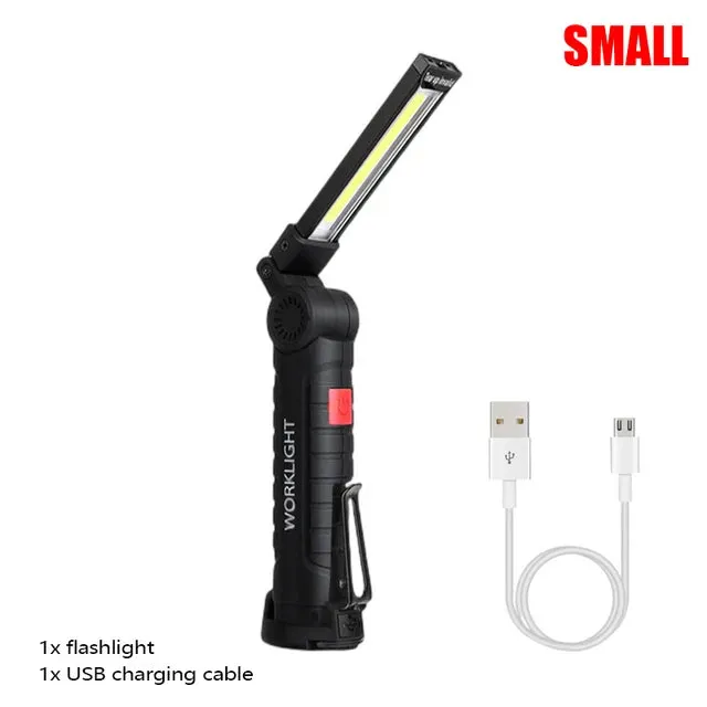 Portable Multifunctional COB LED Folding Work Light 5 Modes Strong Light Flashlight USB Rechargeable Outdoor Camping Torch