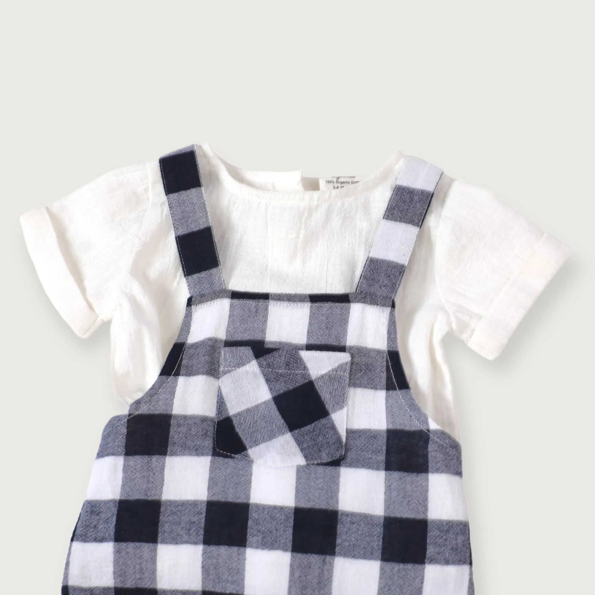 Raphael Checker Gingham Romper & Shirt Set