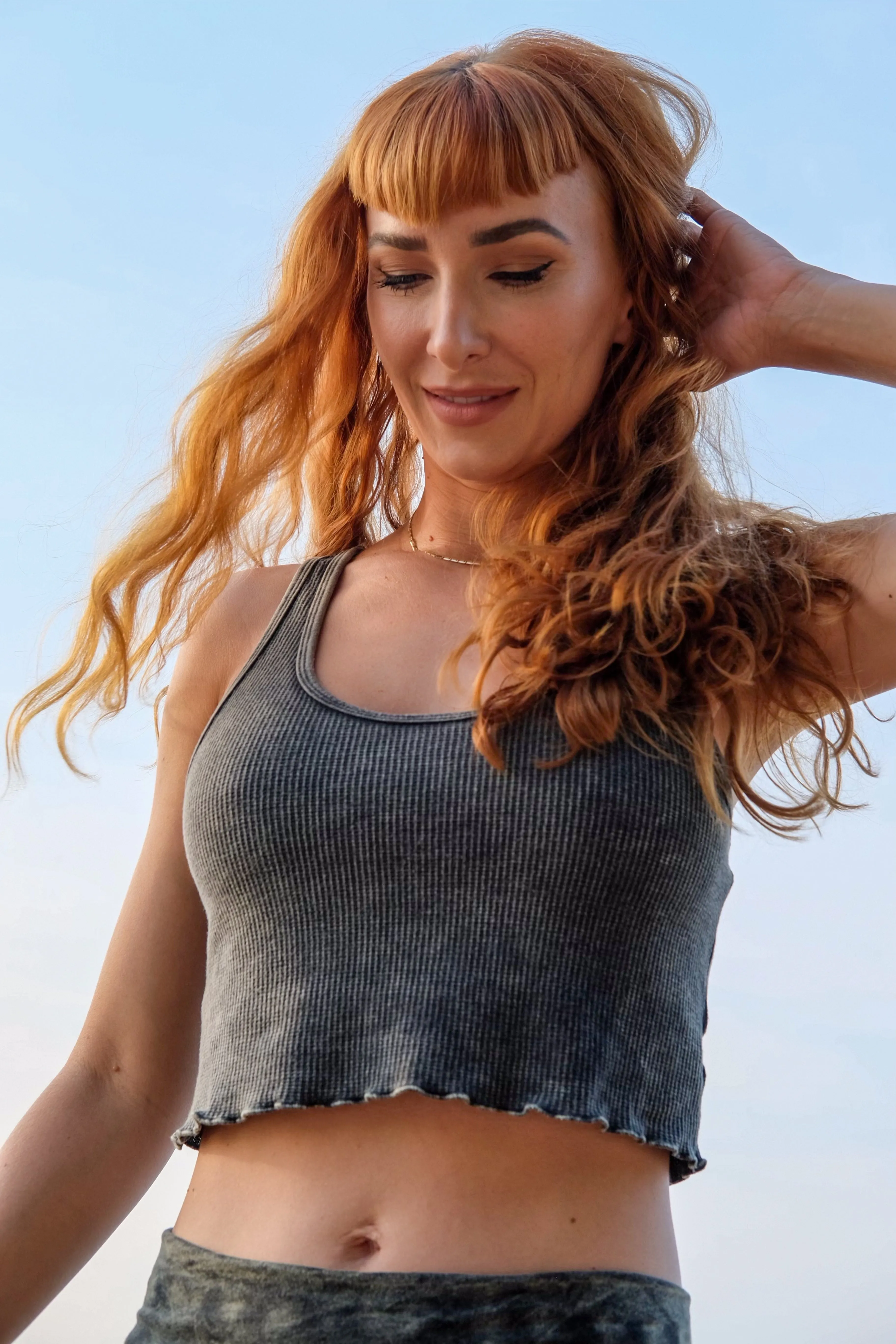 SCALLOP HEM BRA TOP - VINTAGE ARMY