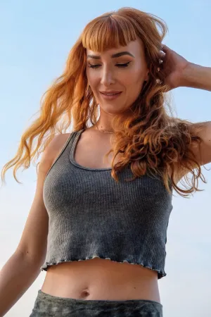 SCALLOP HEM BRA TOP - VINTAGE ARMY