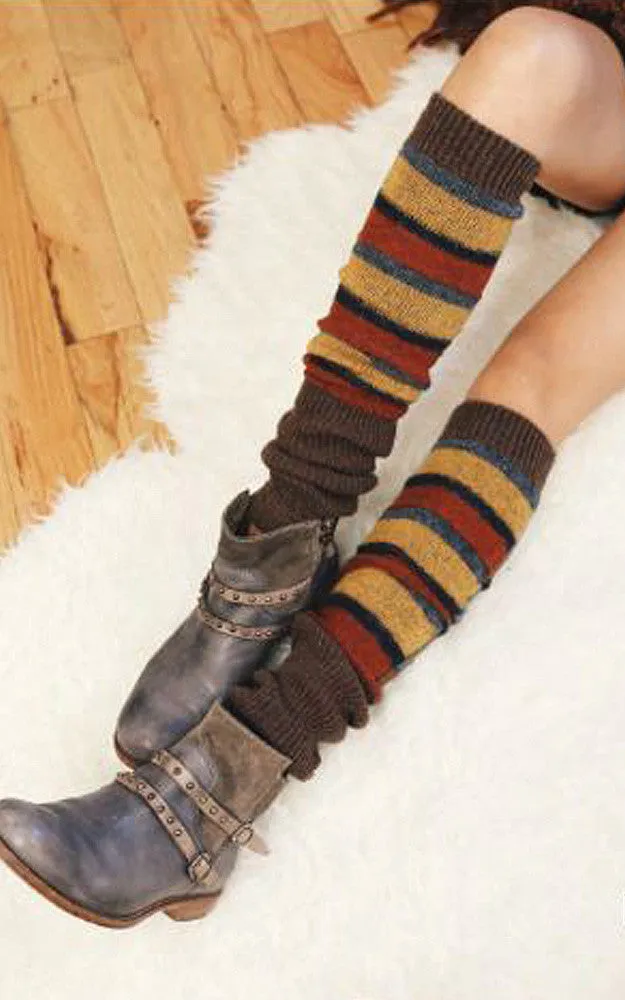SWL106 Multi Color Stripe Leg Warmers