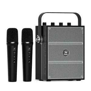 WinBridge S99 100W Powerful Wireless Voice Amplifier with Two Handheld  Microphones for Teachers,Portable PA System with Sound Effects, Karaoke Speaker and Mic System Support Guitar Play